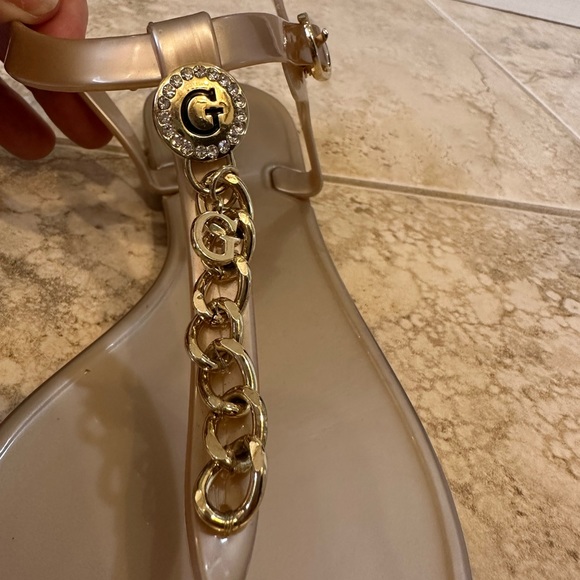 Guess Sandals for women   “Appear” Gold Jelly Sandals Size 8 women’s sandals - Picture 5 of 8